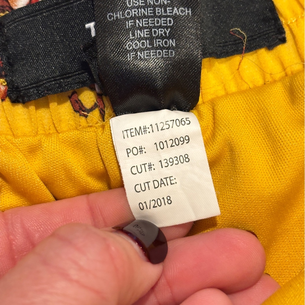Torrid - Wide Leg Pants Yellow Floral Chiffon Semi Sheer with Short - Size 1 - Picture 9 of 13